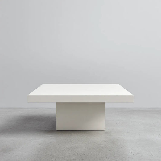 Table basse carrée blanche en panneaux MDF 100 x 100 x 35 cm