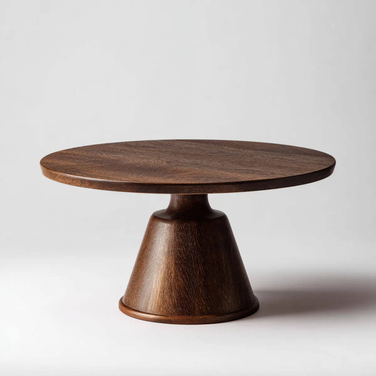 Table basse ronde marron foncé 80 x 45 cm en bois massif