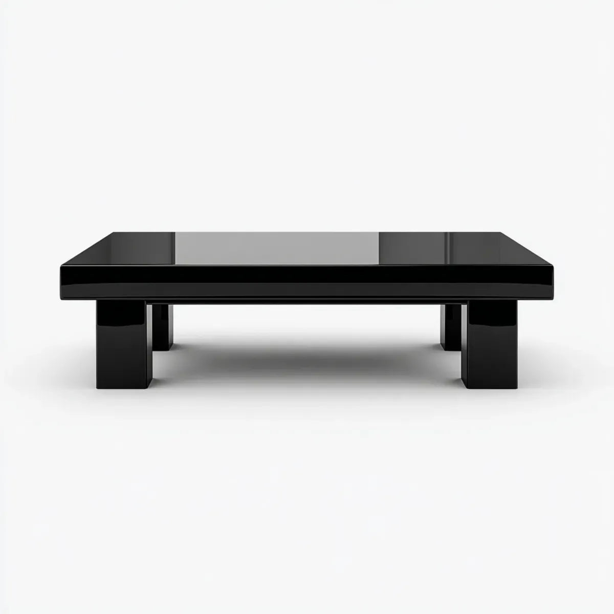Table basse rectangulaire noire 120 x 60 x 35 cm en MDF laqué